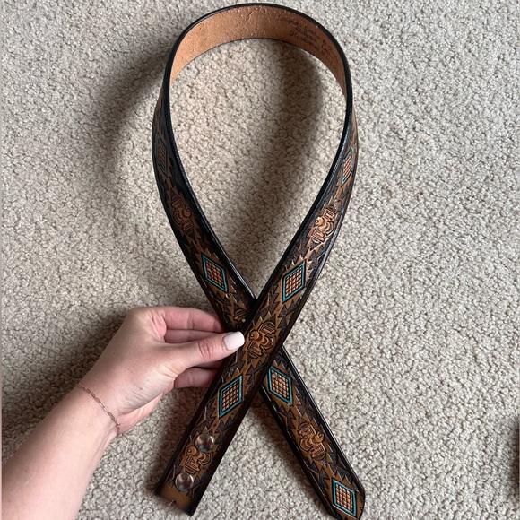 Aztec Leather Tooled Belt main image 4